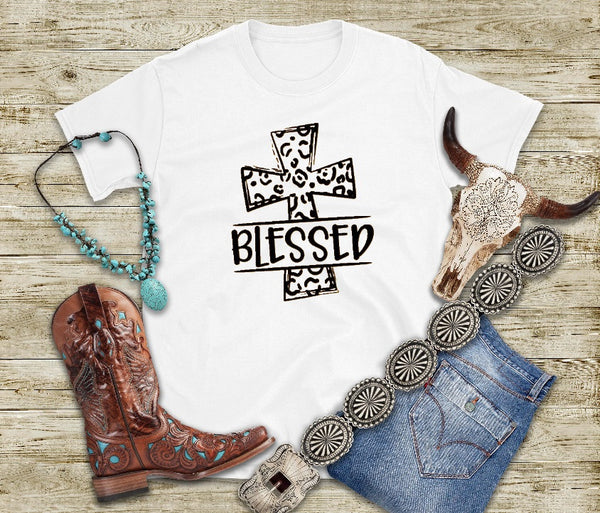 Blessed Leopard style T-shirt, tshirt, tee