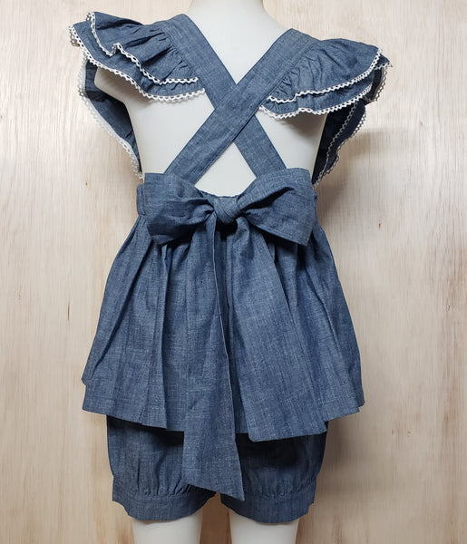 Flutter Sleeve Chambray - Momma G's Children's Boutique, Screen Printing, Embroidery & More