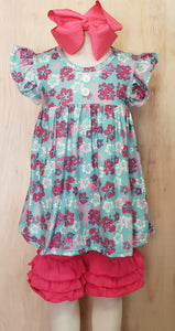 Hibiscus Floral set - Momma G's Children's Boutique, Screen Printing, Embroidery & More