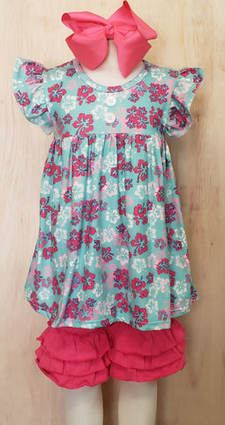 Hibiscus Floral set - Momma G's Children's Boutique, Screen Printing, Embroidery & More