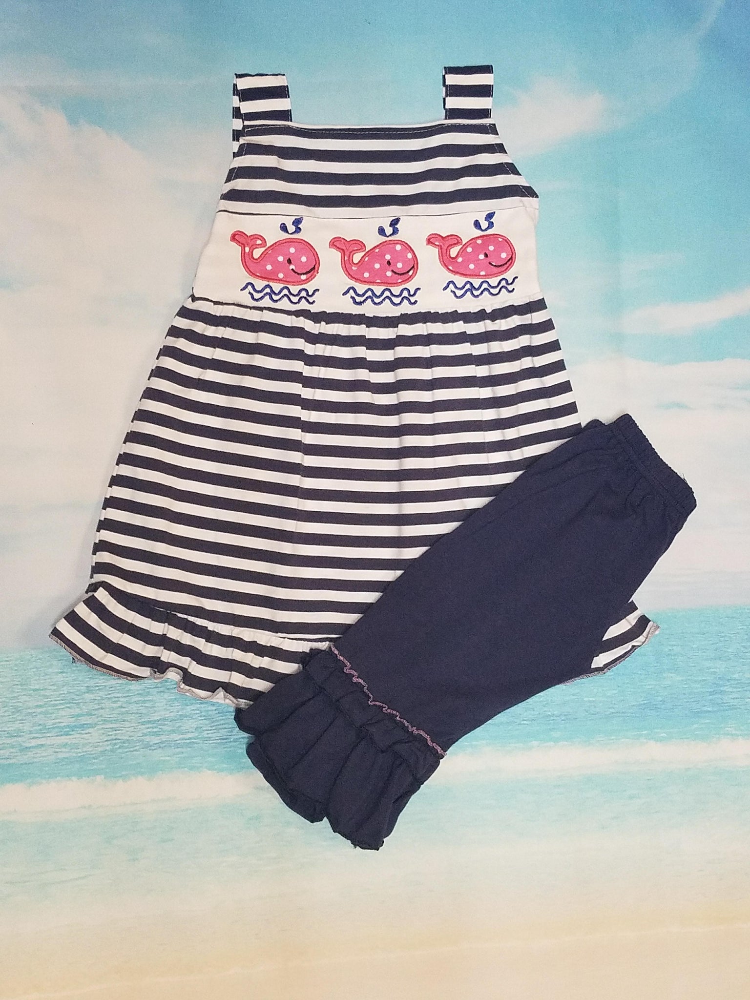 Whale Girls Set - Momma G's Children's Boutique, Screen Printing, Embroidery & More