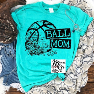 Floral Ball Mom T-shirt