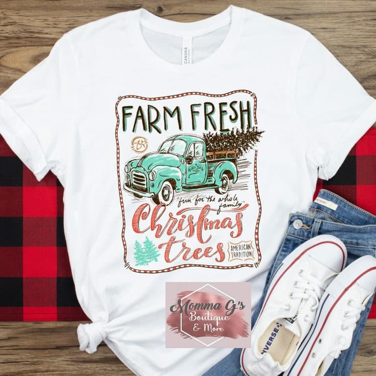 Farm Fresh Christmas Trees, American Tradition T-shirt - Momma G's Children's Boutique, Screen Printing, Embroidery & More
