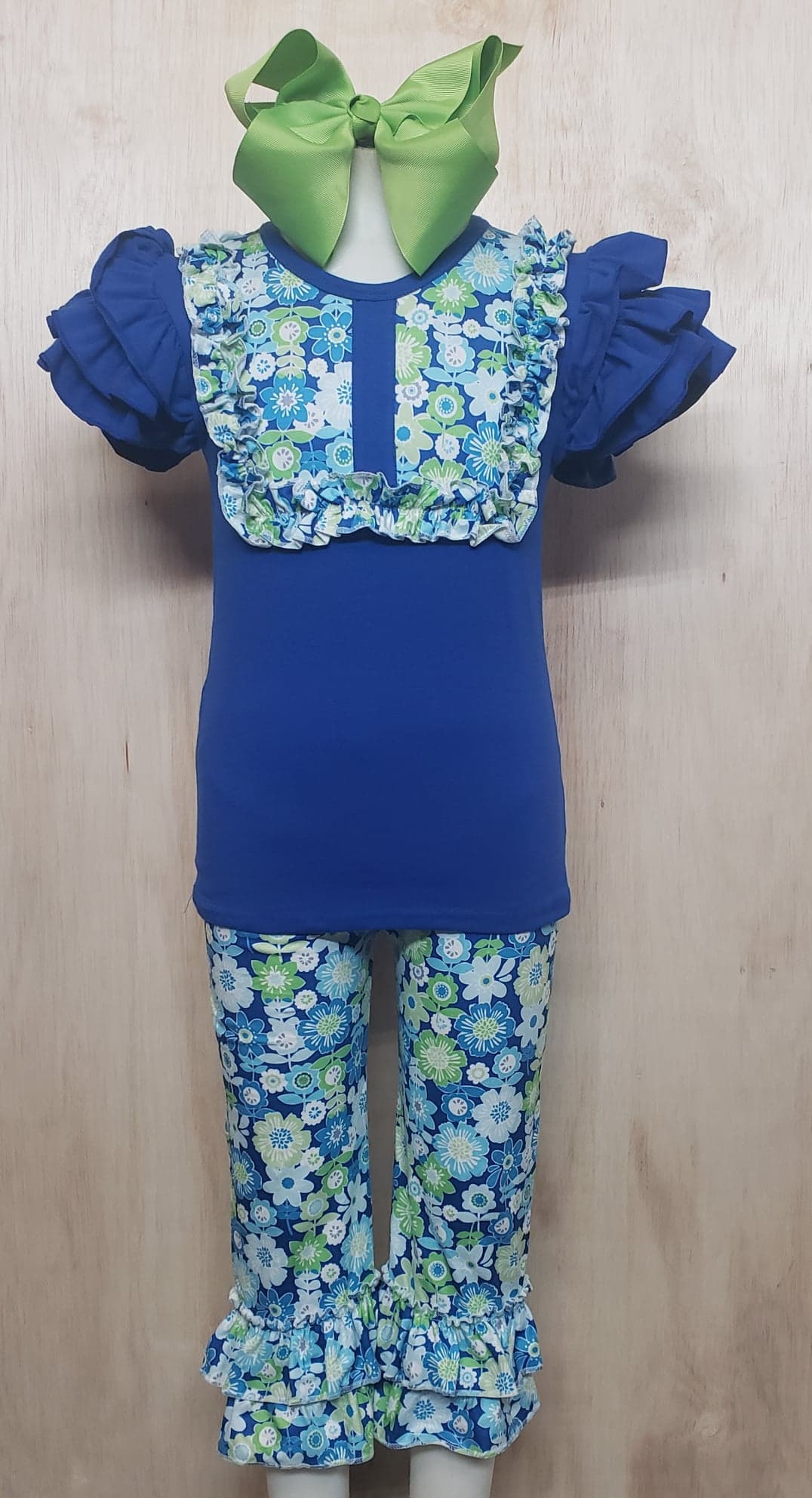 Royal Flowers Capri Set - Momma G's Children's Boutique, Screen Printing, Embroidery & More
