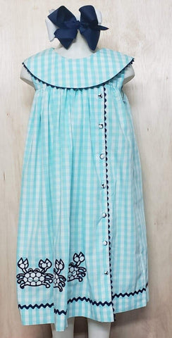 Crab Checked Dress - Momma G's Children's Boutique, Screen Printing, Embroidery & More
