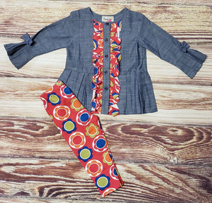 Sassy Me! Chambray Pleated Skirt Dress Set - Momma G's Children's Boutique, Screen Printing, Embroidery & More