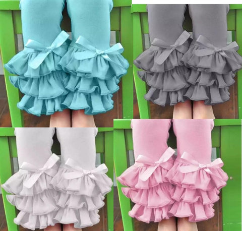 Ruffles Capri's with Bow - Momma G's Children's Boutique, Screen Printing, Embroidery & More