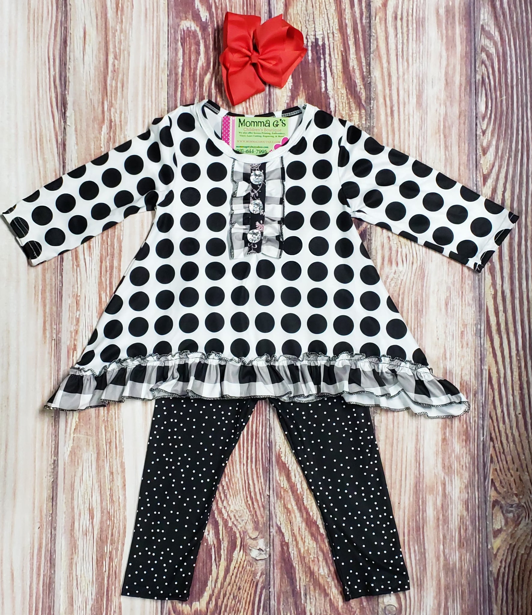 Black Dot Delight - Momma G's Children's Boutique, Screen Printing, Embroidery & More